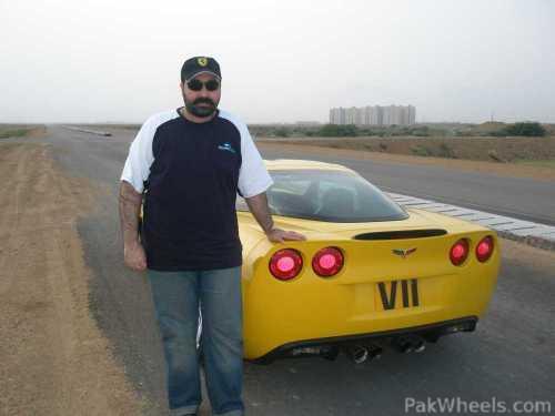 The plate number VII Yellow corvette z06 Karachi